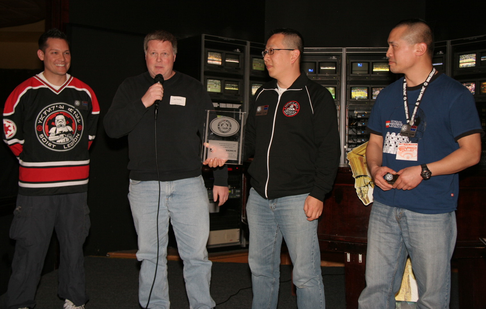 Jon Farmer being honored