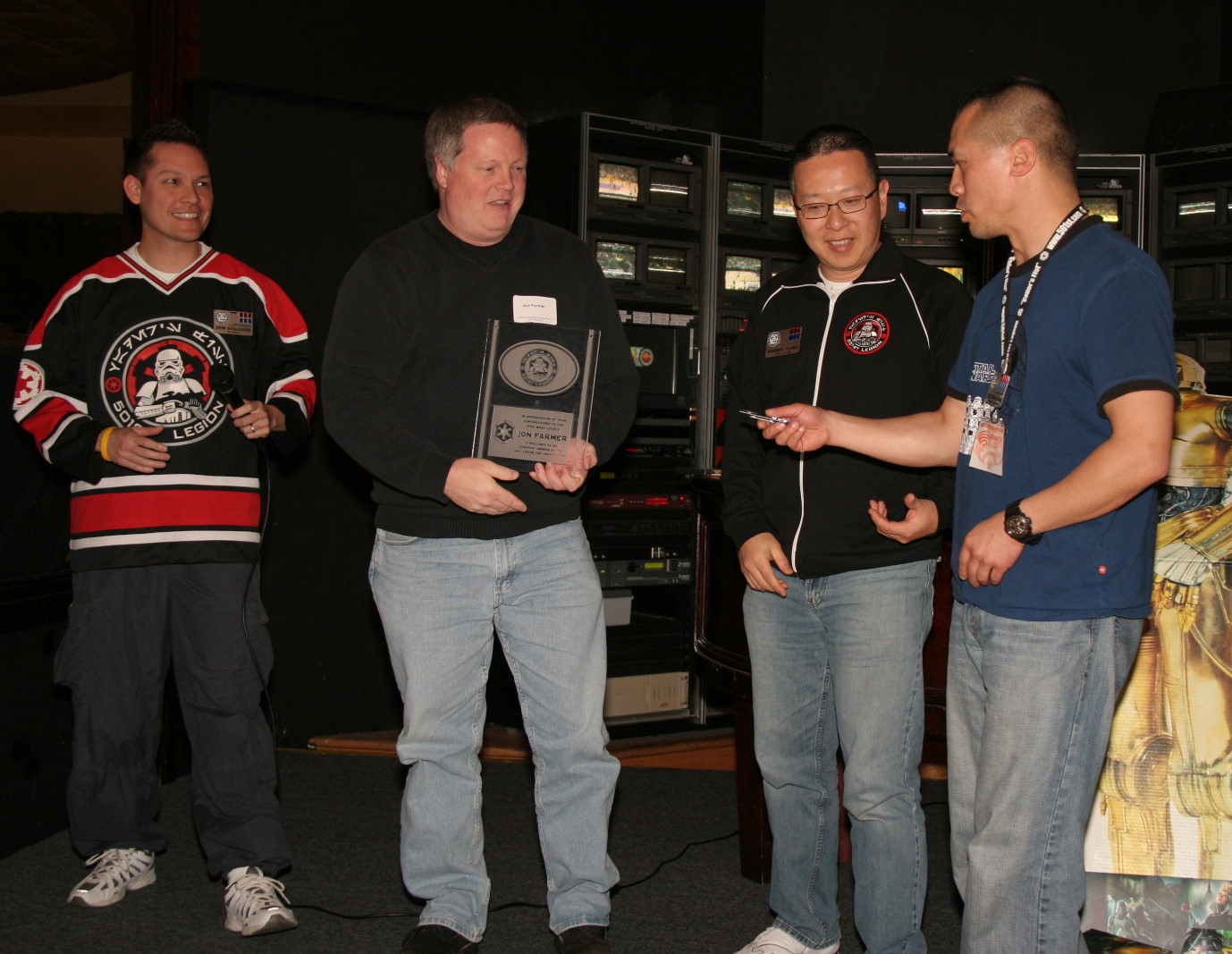 Jon Farmer being honored